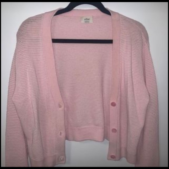 Aritzia Wilfred baby pink crop cardigan - Picture 3 of 4